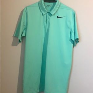 Men’s Nike Golf Dri-Fit green striped polo shirt